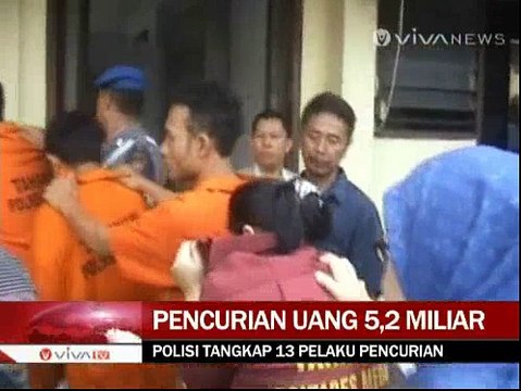 13 Orang Pelaku Pencuri Mobil Pengisi ATM Diringkus Polisi