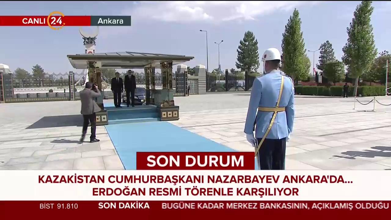 Kazakistan Cumhurbaşkanı Nazarbayev Ankara'da