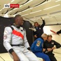 Usain Bolt tries sprinting in zero gravity
