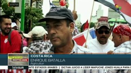 Trabajadores de Costa Rica en huelga contra la reforma fiscal