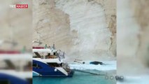 Yunanistan'da plajdaki kayalıklar çöktü: 7 yaralı