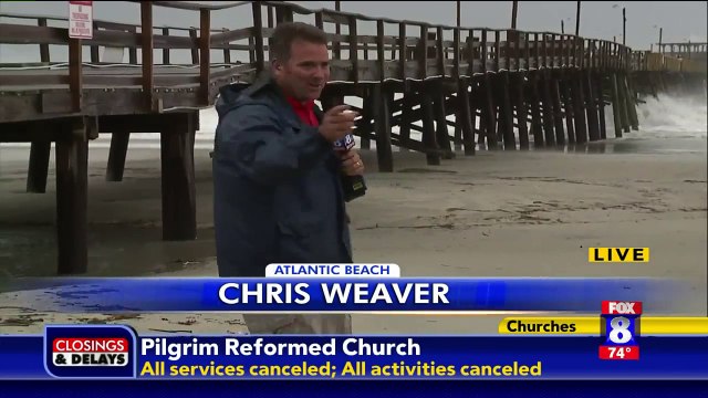 Rough Surf at North Carolina Beach as Hurricane Florence Approaches