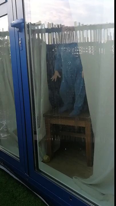 Baby opening the door