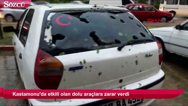 Dolu yağışı dakikalar içinde araçlara ve evlere hasar verdi