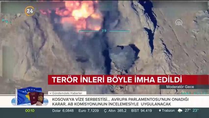 Teröristlerin barındığı inler havaya uçuruldu