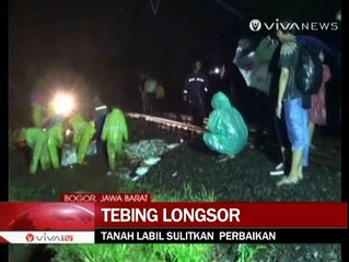Tebing di Pinggir Rel Kereta Api di Cilebut Longsor