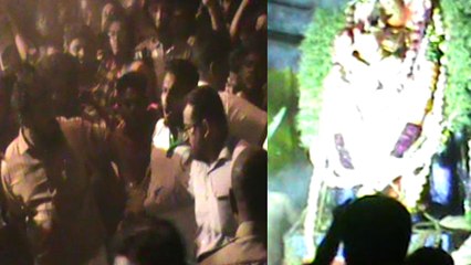 விநாயகர் சிலை ஊர்வலத்தில் மோதல் ஏற்பட்டதால் பதற்றம்- வீடியோ