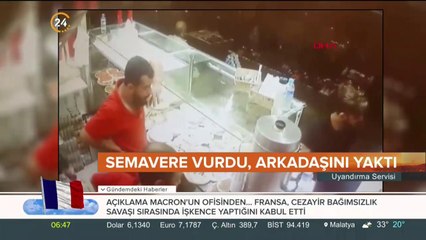 Arkadaşını yaktı