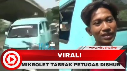 Viral! Mikrolet Tabrak Anggota Dishub, Nekat Kabur Namun Terjebak Kemacetan