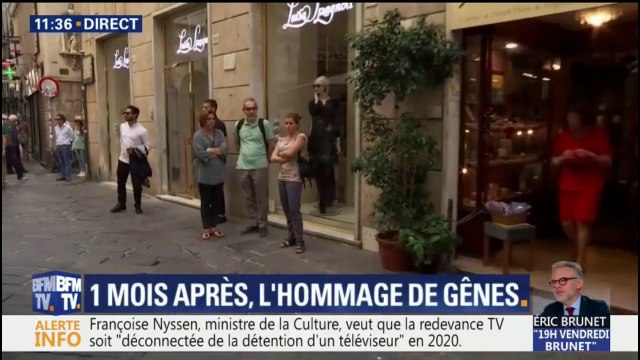 Un mois après l'effondrement du viaduc de Gênes, la ville rend hommage aux victimes