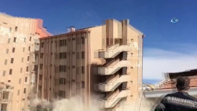 Eski devlet hastanesi saniyeler içinde böyle yıkıldı