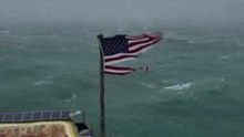 Hurricane Florence Winds Shred US Flag Atop Frying Pan Tower