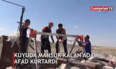 Kuyuda mahsur kalan yaşlı adamı AFAD kurtardı