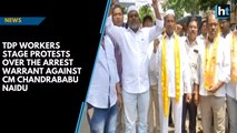 TDP workers stage protests over arrest warrant against Chandrababu Naidu