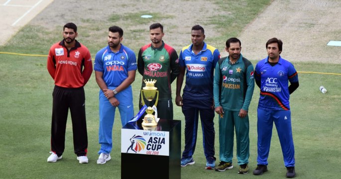 Asia Cup 2018 Trophy Unveiling Ceremony at Dubai Cricket Stadium.