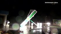 Pure power of Florence collapses gas station canopy