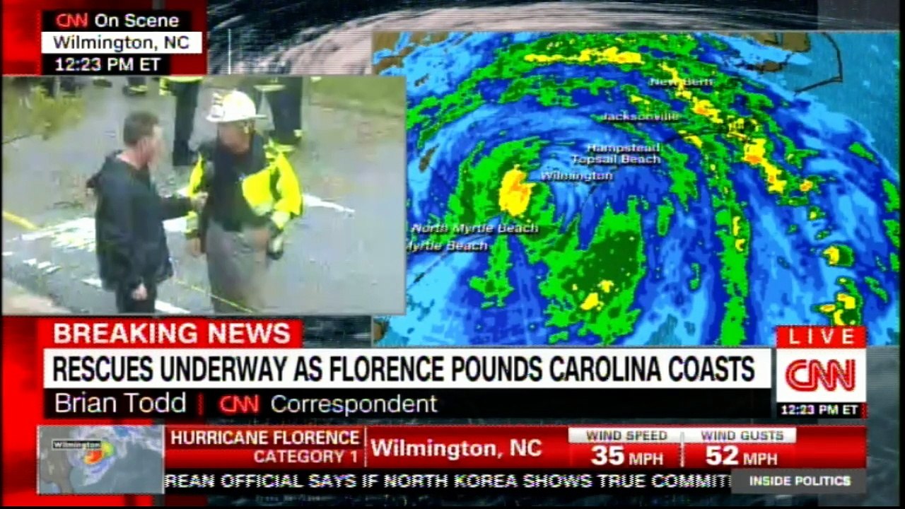 BREAKING NEWS: Hurricane Florence Hammering Carolina Coasts. #Breaking #HurricaneFlorence #News #CNN
