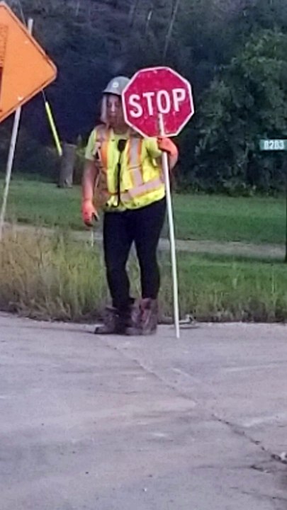Worst Roadside Flagger Ever
