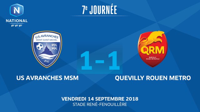 J7 : US Avranches MSM - Quevilly Rouen Métropole (1-1), le résumé