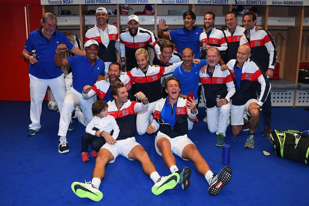 Coupe Davis #FRAESP : le retour aux vestiaires et la joie !