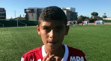 R1 U15 – Marwan TAHAR réagit après la victoire de l’OL contre le FBBP01