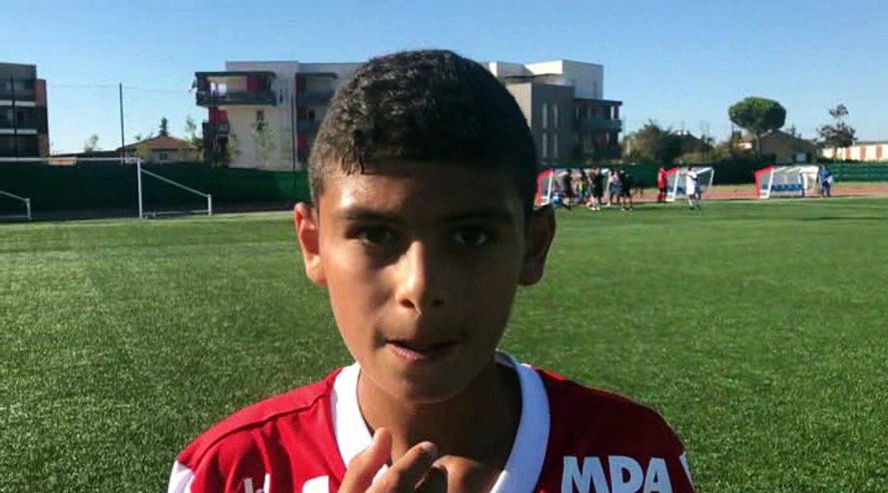 R1 U15 – Marwan TAHAR réagit après la victoire de l’OL contre le FBBP01