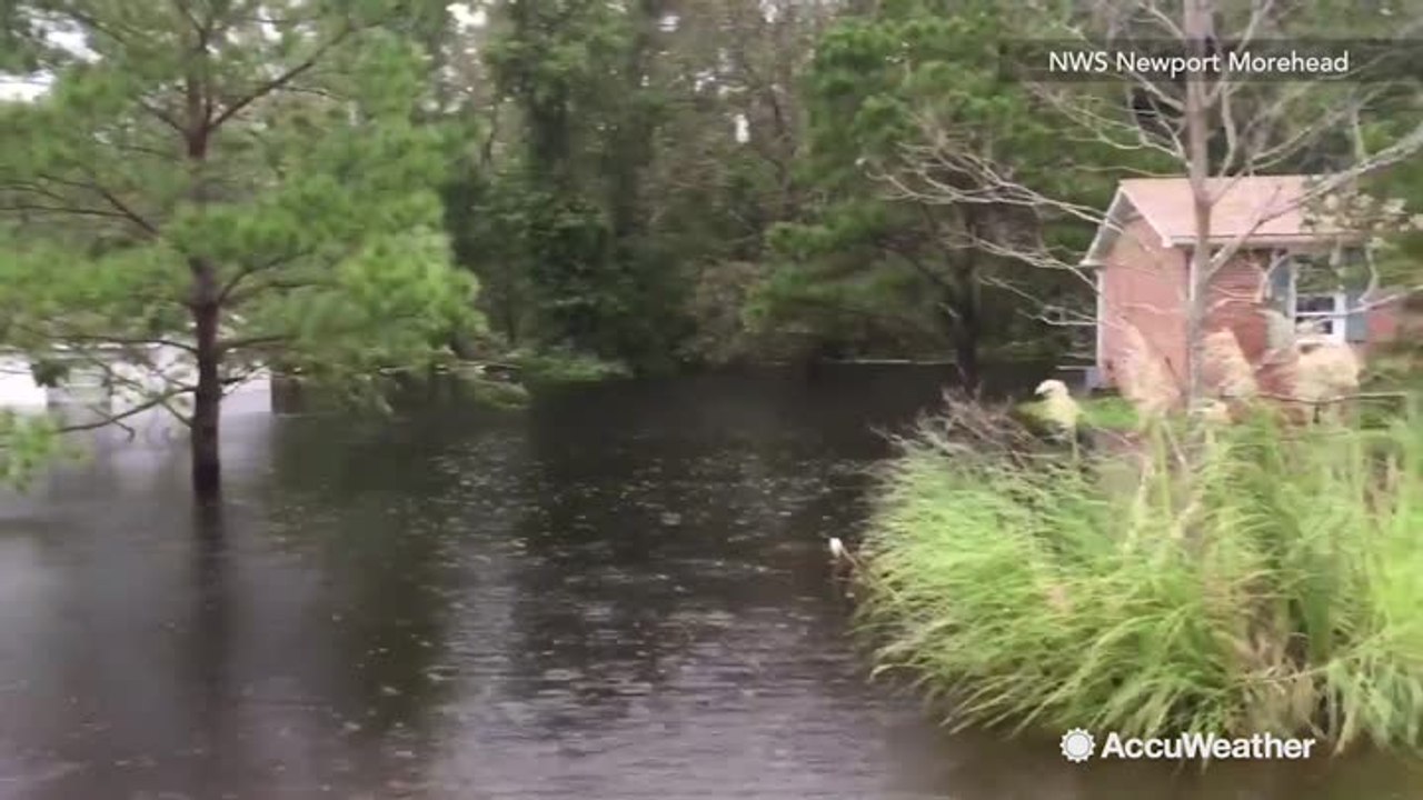 Florence leaves roads and yards flooded after Newport River breaks its banks