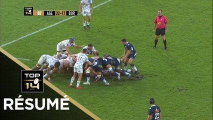 TOP 14 - Résumé  Agen-Bordeaux-Bègles: 22-17 - J4 - Saison 2018/2019
