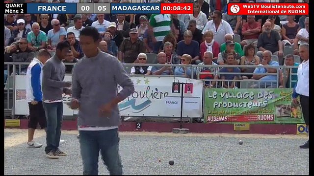 International à pétanque de Ruoms 2018 : Quart de finale FRANCE vs MADAGASCAR le contre qui tue !