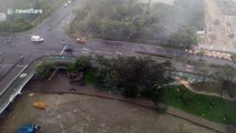 Storm surge from Typhoon Mangkhut batters Hong Kong