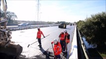 Au milieu du chantier qui bloque l'A31 à hauteur de Guénange