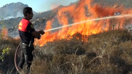 Bodrum’daki orman yangınına havadan ve karadan müdahale