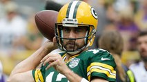 Rodgers warms up prior to Week 2 matchup vs. Vikings