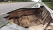 Sinkhole opens up at I-40 in Wilmington, North Carolina