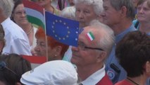 Multitudinaria protesta en Budapest contra Orbán en favor de valores europeos