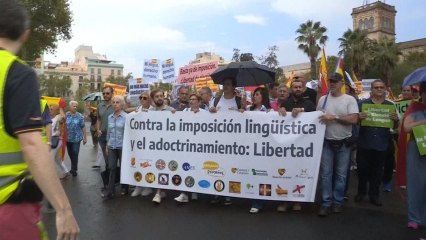 Manifestación de Hablamos Español en el centro de Barcelona.