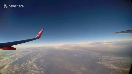 Time lapse video shows flight departing from Charleston, South Carolina over Hurricane Florence