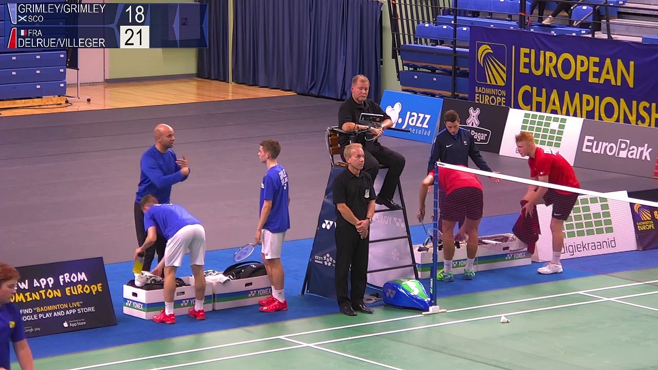 Grimley  Grimley vs Delrue  Villeger (MD, Final) - European Jnr. C’ships 2018
