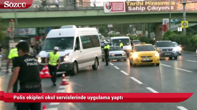 Polis ekipleri okul servislerinde uygulama yaptı
