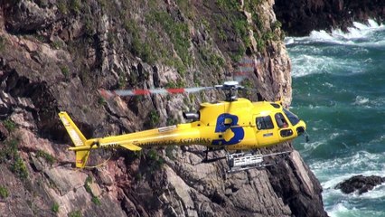 Rescatado de un acantilado a un hombre que sufrió una caída en Cabo Vidio, Cudillero, Asturias