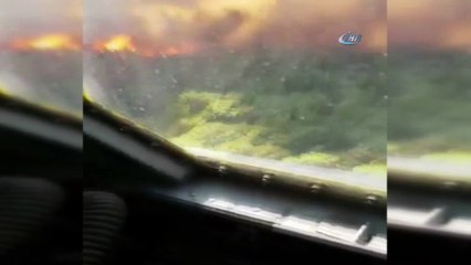 Kumluca'da orman yangınına müdahale devam ediyor