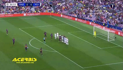 Lionel Messi Free Kick Goal HD - Barcelona 1-0 PSV 18.09.2018 HD