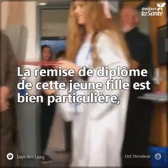 La remise de diplôme de cette jeune fille était différente