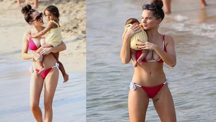 Helen Flanagan in Ibiza With Daughters
