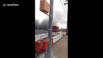 Sirens, 21 injured as massive blaze at King's Plaza engulfs Brooklyn in smoke