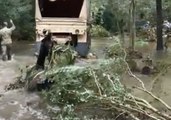 South Carolina National Guard Removes Debris From Driveway