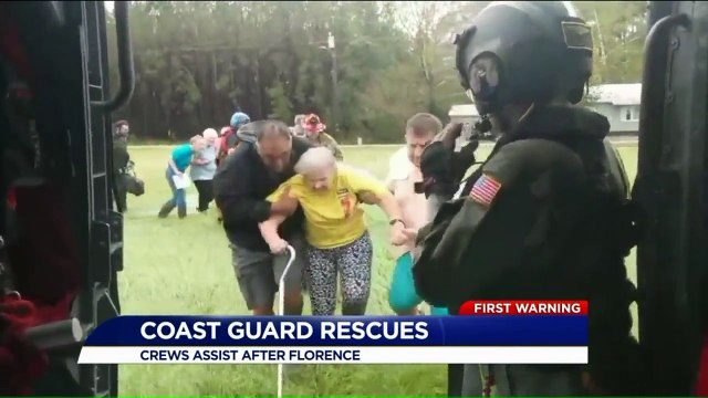 Coast Guard Helps Victims Trapped in Flood Waters After Florence