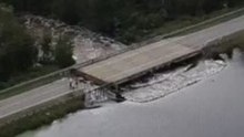 Drone Footage Shows South Carolina Highway Damaged by Hurricane Florence Flooding