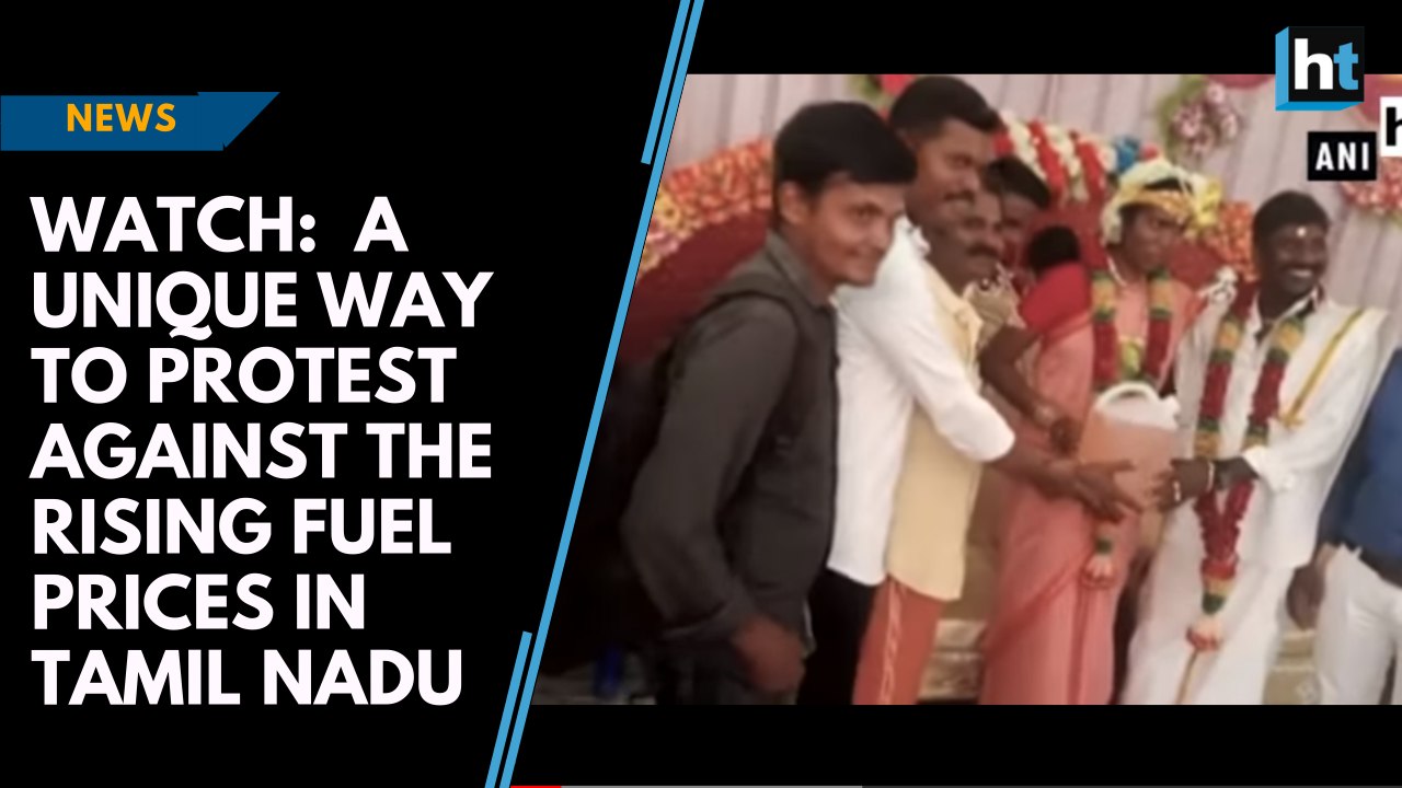 Watch A unique way to protest against the rising fuel prices in Tamil