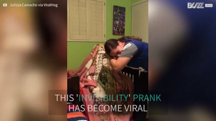 Kid's hilarious reaction to 'invisibility' prank